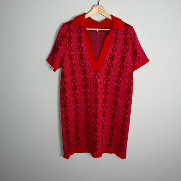 Women’s Free People Berry Combo Kitt Mini Dress Size M - Picture 2 of 6